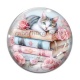 Cabochon Verre - chat livre