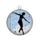 Pendentif Cabochon Argent - danseuse