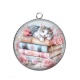 Pendentif Cabochon Argent - chat livre