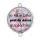 Connecteur Cabochon Argent - je suis une prof de danse qui déchire
