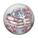 Cabochon Résine - chat livre
