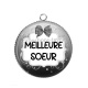 Pendentif Cabochon Argent - meilleure soeur