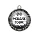 Pendentif Cabochon Argent - meilleure soeur