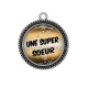 Pendentif Cabochon Argent - une super soeur