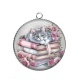 Pendentif Cabochon Argent - chat livre