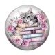 Cabochon Résine - chat livre