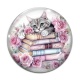 Cabochon Verre - chat livre
