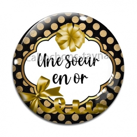 Cabochon Verre - une soeur en or