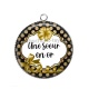 Pendentif Cabochon Argent - une soeur en or