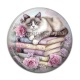 Cabochon Résine - chat livre