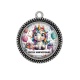Pendentif Cabochon Argent - joyeux anniversaire