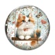 Cabochon Verre - chat balançoire coeur