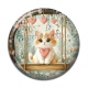 Cabochon Résine - chat balançoire coeur