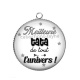 Pendentif Cabochon Argent - meilleure tata de tout l'univers
