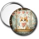 Miroir de poche - chat balançoire coeur