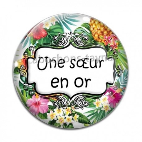 Cabochon Verre - une soeur en or