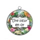 Pendentif Cabochon Argent - une soeur en or