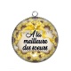 Pendentif Cabochon Argent - a la meilleure des soeurs