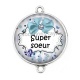 Connecteur Cabochon Argent - super soeur
