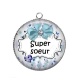 Pendentif Cabochon Argent - super soeur