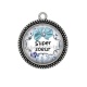 Pendentif Cabochon Argent - super soeur