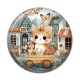 Cabochon Résine - chaton chariot c?ur