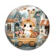 Cabochon Verre - chaton chariot c?ur