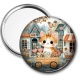 Miroir de poche - chaton chariot c?ur