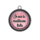 Pendentif Cabochon Argent - je suis la meilleure tatie