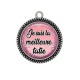 Pendentif Cabochon Argent - je suis la meilleure tatie