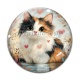 Cabochon Verre - chat coeur