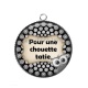 Pendentif Cabochon Argent - pour une chouette tatie