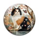 Cabochon Verre - chat coeur