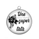 Pendentif Cabochon Argent - une super tata