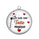 Pendentif Cabochon Argent - je suis une tatie magique