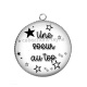 Pendentif Cabochon Argent - une soeur au top