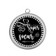 Pendentif Cabochon Argent - super soeur