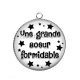 Pendentif Cabochon Argent - une grande soeur formidable