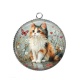 Pendentif Cabochon Argent - chaton coeur