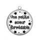 Pendentif Cabochon Argent - une petite soeur formidable