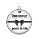 Pendentif Cabochon Argent - une soeur pour la vie