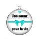 Pendentif Cabochon Argent - une soeur pour la vie