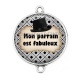 Connecteur Cabochon Argent - mon parrain est fabuleux