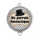 Connecteur Cabochon Argent - un parrain fantastique