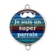 Connecteur Cabochon Argent - je suis un super parrain