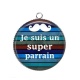 Pendentif Cabochon Argent - je suis un super parrain