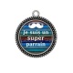 Pendentif Cabochon Argent - je suis un super parrain