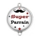 Connecteur Cabochon Argent - super parrain