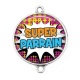 Connecteur Cabochon Argent - super parrain
