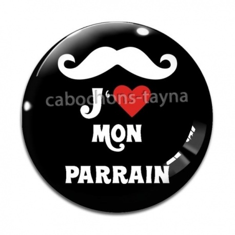 Cabochon Verre - je'aime mon parrain